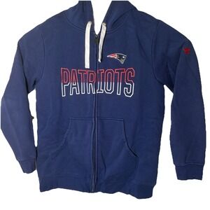 NFL Pro Line New England Patriots Full Zip Jacket L Unisex Hooded Front Pocket L